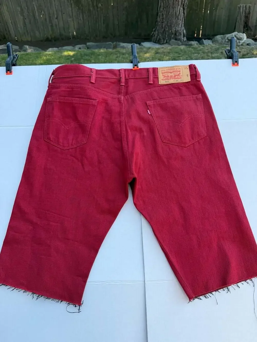 Levi Strauss & Co. 501 Original Fit Red Denim Cut-Off Shorts